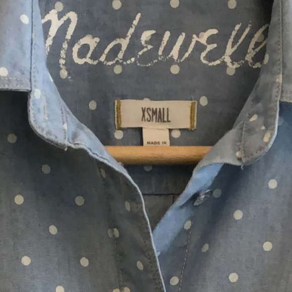 Madewell, Blue and White dots , Sz XSmall - Picture 2 of 3
